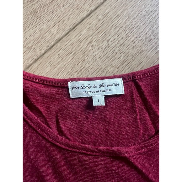 The Lady & The Sailor Burgundy Tank Top Size L Crafted in USA Casual Basic - Picture 3 of 3